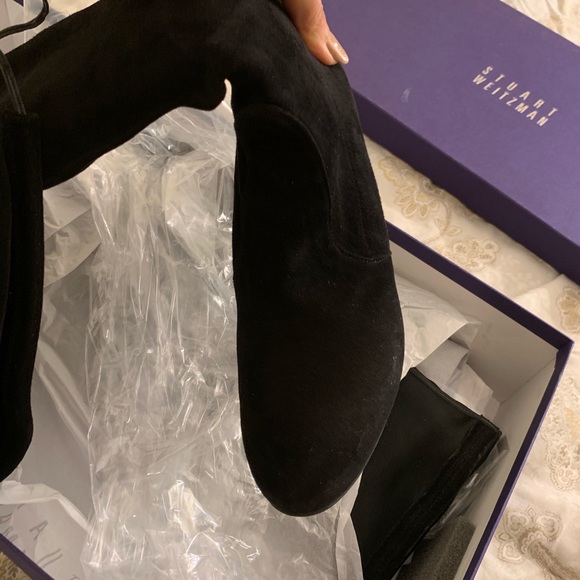 Stuart Weitzman Black Suede Highland Boots 8.5 - Picture 4 of 6